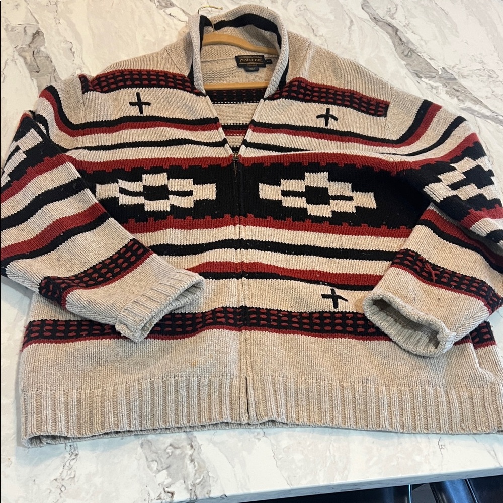 Pendleton Men's Zip-Up Lambswool Sweater - XXL